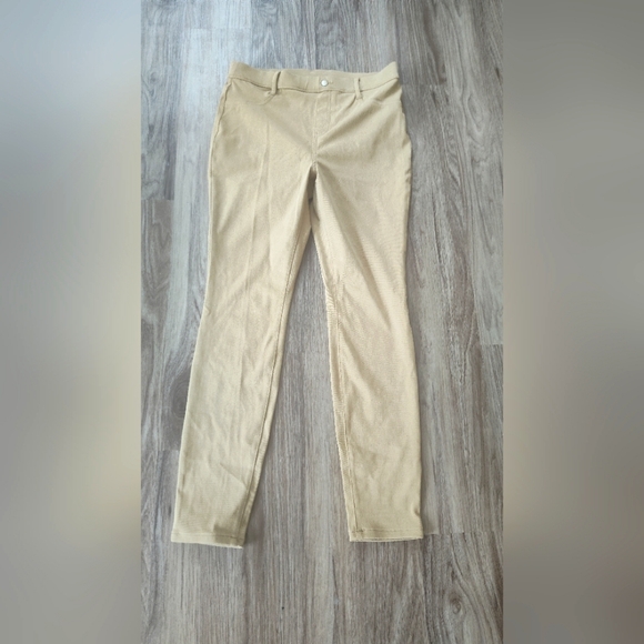 Time and Tru Size Medium 8-10 tan stretch leggings pants - Picture 2 of 3